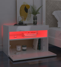 TV-Schränke mit LED-Leuchten 2 Stk. Hochglanz-Weiß 60x35x40 cm