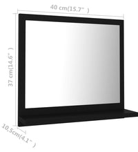 Badspiegel Schwarz 40x10,5x37 cm Holzwerkstoff
