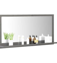 Badspiegel Hochglanz-Grau 80x10,5x37 cm Holzwerkstoff