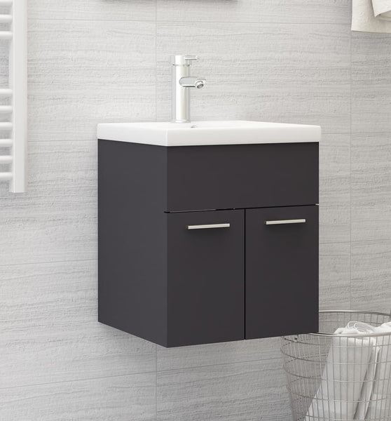 Waschbeckenunterschrank Grau 41x38,5x46 cm Holzwerkstoff