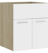 Waschbeckenunterschrank Weiß Sonoma-Eiche 41x38,5x46 cm
