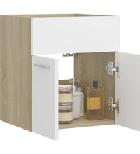 Waschbeckenunterschrank Weiß Sonoma-Eiche 41x38,5x46 cm