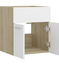 Waschbeckenunterschrank Weiß Sonoma-Eiche 41x38,5x46 cm