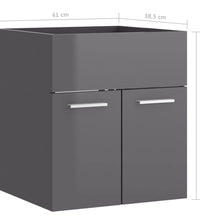 Waschbeckenunterschrank Hochglanz-Grau 41x38,5x46cm
