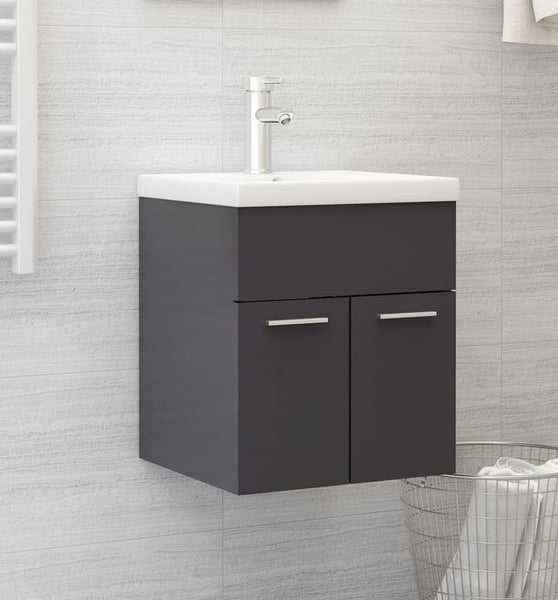 Waschbeckenunterschrank Hochglanz-Grau 41x38,5x46cm