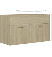 Waschbeckenunterschrank Sonoma-Eiche 80x38,5x46cm Holzwerkstoff