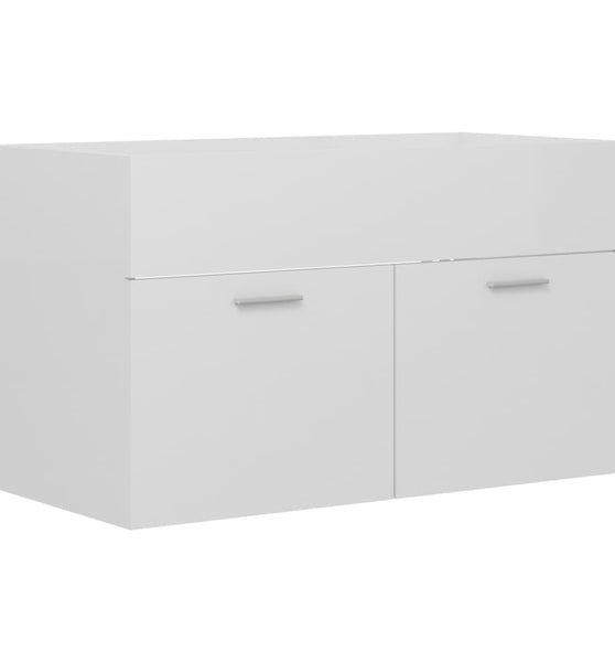 Waschbeckenunterschrank Hochglanz-Weiß 80x38,5x46cm