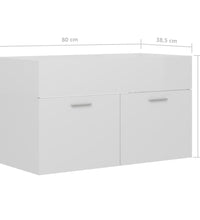 Waschbeckenunterschrank Hochglanz-Weiß 80x38,5x46cm