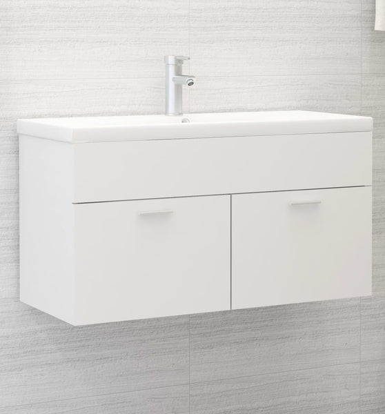 Waschbeckenunterschrank Weiß 90x38,5x46 cm Holzwerkstoff