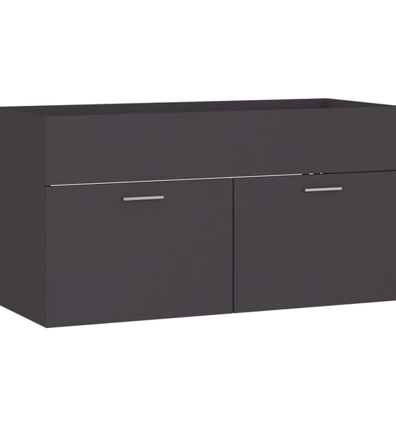Waschbeckenunterschrank Grau 90x38,5x46 cm Holzwerkstoff