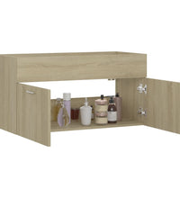 Waschbeckenunterschrank Sonoma-Eiche 90x38,5x46cm Holzwerkstoff