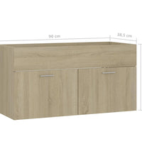 Waschbeckenunterschrank Sonoma-Eiche 90x38,5x46cm Holzwerkstoff