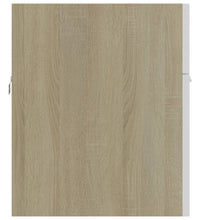 Waschbeckenunterschrank Weiß Sonoma-Eiche 90x38,5x46 cm