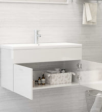 Waschbeckenunterschrank Hochglanz-Weiß 90x38,5x46cm