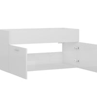 Waschbeckenunterschrank Hochglanz-Weiß 90x38,5x46cm