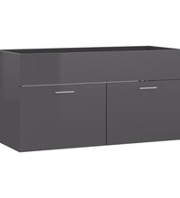 Waschbeckenunterschrank Hochglanz-Grau 90x38,5x46cm