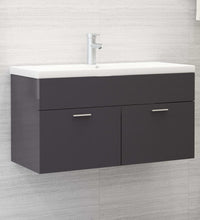 Waschbeckenunterschrank Hochglanz-Grau 90x38,5x46cm