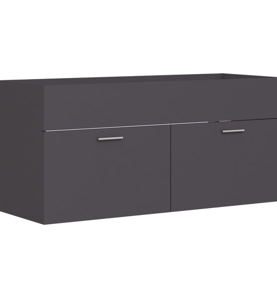 Waschbeckenunterschrank Grau 100x38,5x46 cm Holzwerkstoff