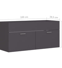 Waschbeckenunterschrank Grau 100x38,5x46 cm Holzwerkstoff
