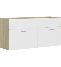 Waschbeckenunterschrank Weiß Sonoma-Eiche 100x38,5x46 cm