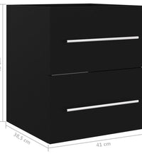 Waschbeckenunterschrank Schwarz 41x38,5x48 cm Holzwerkstoff