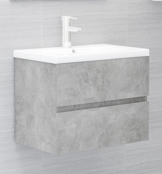 Waschbeckenunterschrank Betongrau 60x38,5x45 cm Holzwerkstoff