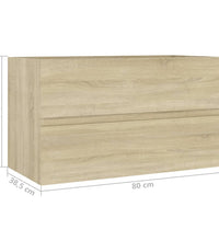 Waschbeckenunterschrank Sonoma-Eiche 80x38,5x45cm Holzwerkstoff