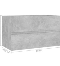 Waschbeckenunterschrank Betongrau 80x38,5x45 cm Holzwerkstoff