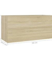 Waschbeckenunterschrank Sonoma-Eiche 90x38,5x45cm Holzwerkstoff