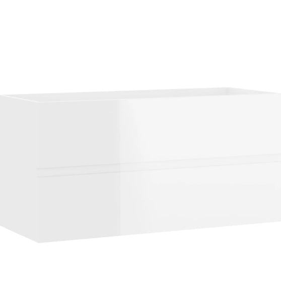 Waschbeckenunterschrank Hochglanz-Weiß 90x38,5x45 cm