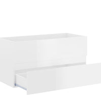 Waschbeckenunterschrank Hochglanz-Weiß 90x38,5x45 cm