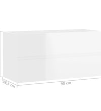 Waschbeckenunterschrank Hochglanz-Weiß 90x38,5x45 cm