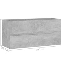 Waschbeckenunterschrank Betongrau 100x38,5x45 cm Holzwerkstoff