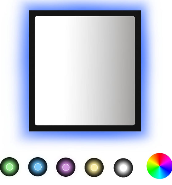 LED-Badspiegel Schwarz 40x8,5x37 cm Acryl