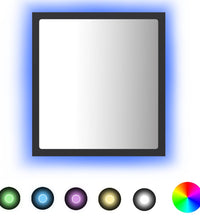 LED-Badspiegel Grau 40x8,5x37 cm Acryl
