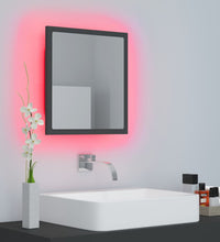 LED-Badspiegel Grau 40x8,5x37 cm Acryl