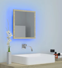 LED-Badspiegel Sonoma-Eiche 40x8,5x37 cm Acryl