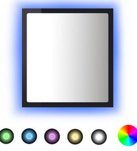 LED-Badspiegel Hochglanz-Schwarz 40x8,5x37 cm Acryl