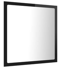 LED-Badspiegel Hochglanz-Schwarz 40x8,5x37 cm Acryl