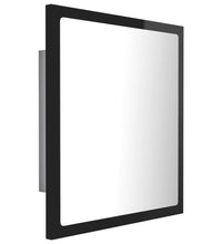 LED-Badspiegel Hochglanz-Schwarz 40x8,5x37 cm Acryl