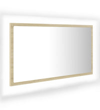 LED-Badspiegel Sonoma-Eiche 80x8,5x37 cm Acryl
