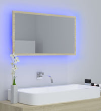 LED-Badspiegel Sonoma-Eiche 80x8,5x37 cm Acryl