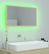 LED-Badspiegel Sonoma-Eiche 80x8,5x37 cm Acryl