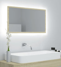 LED-Badspiegel Sonoma-Eiche 80x8,5x37 cm Acryl