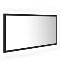 LED-Badspiegel Schwarz 90x8,5x37 cm Acryl
