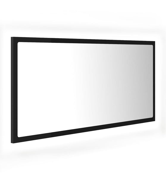 LED-Badspiegel Schwarz 90x8,5x37 cm Acryl