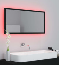 LED-Badspiegel Schwarz 90x8,5x37 cm Acryl