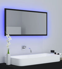 LED-Badspiegel Schwarz 90x8,5x37 cm Acryl