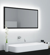 LED-Badspiegel Schwarz 90x8,5x37 cm Acryl