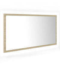 LED-Badspiegel Sonoma-Eiche 90x8,5x37 cm Acryl